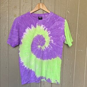 Stussy Swirl Tie-Dye Shirt in green and purple size S